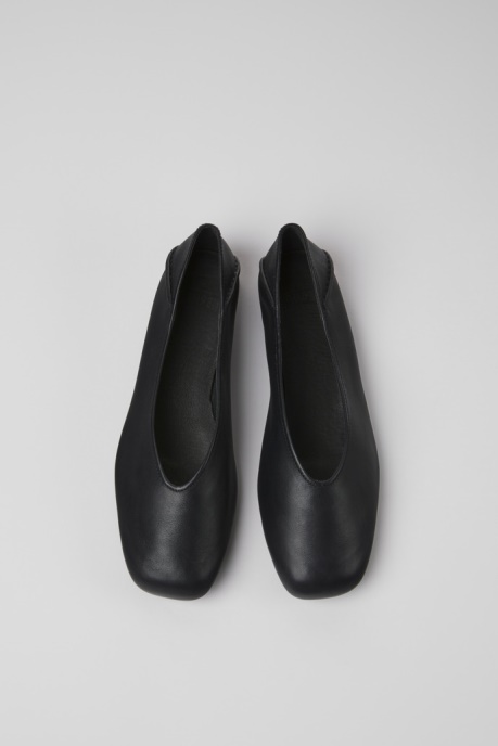 Design Casi Myra Black Leather Ballerinas For Women Camper AU
