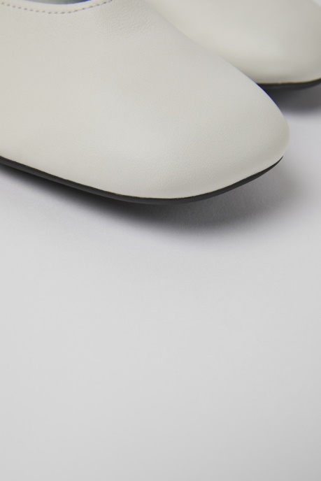 Camper AU Design Casi Myra White Leather Ballerinas For Women