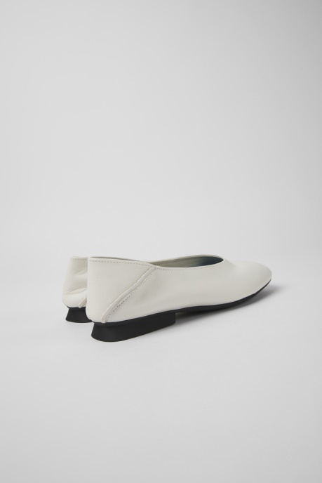 Camper AU Design Casi Myra White Leather Ballerinas For Women