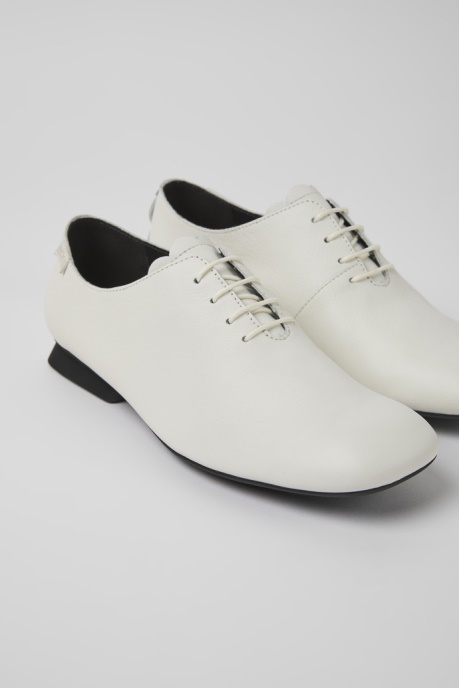 Casi Myra White Leather Shoes For Women Exclusive Camper AU