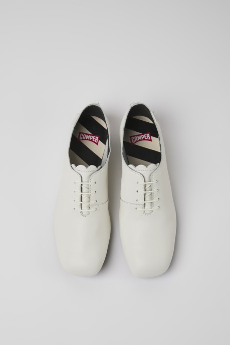 Casi Myra White Leather Shoes For Women Exclusive Camper AU