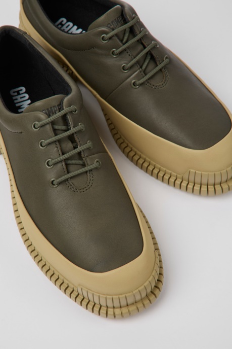 Exclusive Camper AU Pix Green And Beige Leather Shoes For Women