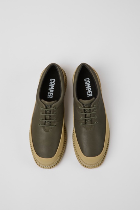 Exclusive Camper AU Pix Green And Beige Leather Shoes For Women