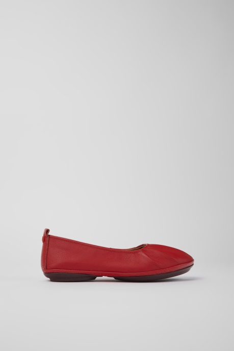 Camper AU Right Red Leather Ballerinas For Women New Arrivals