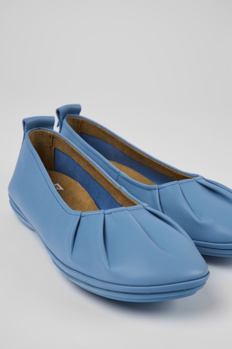 Camper AU Design Right Blue Leather Ballerinas For Women