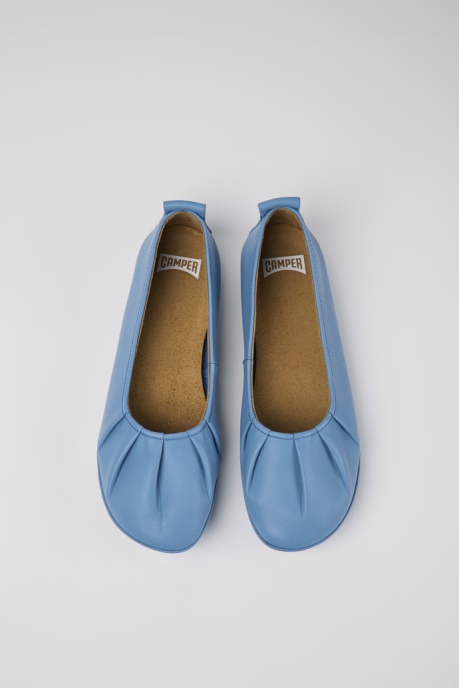 Camper AU Design Right Blue Leather Ballerinas For Women