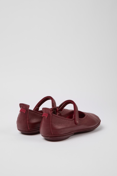 Exclusive Camper AU Right Burgundy Leather Ballerina Flats For Women