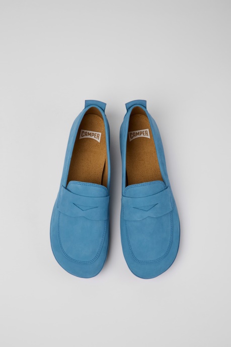Design Right Blue Nubuck Shoes For Women Camper AU