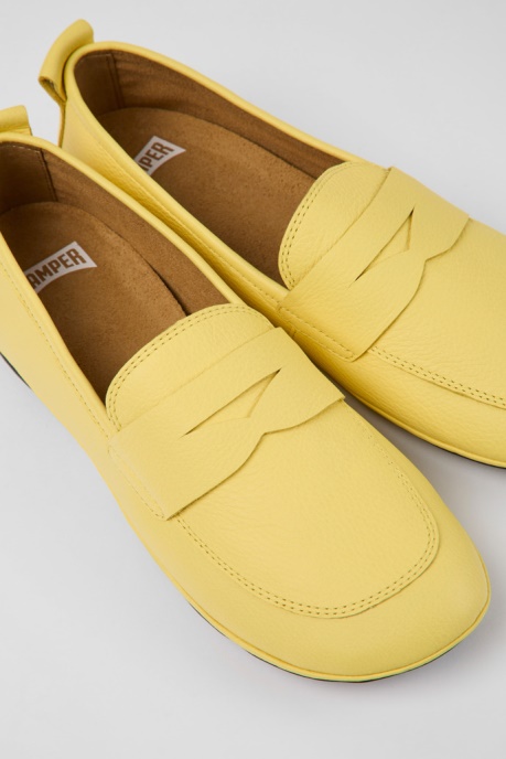 Right Yellow Leather Shoes For Women Camper AU New Arrivals