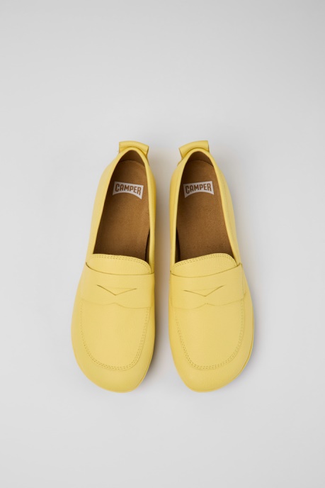 Right Yellow Leather Shoes For Women Camper AU New Arrivals
