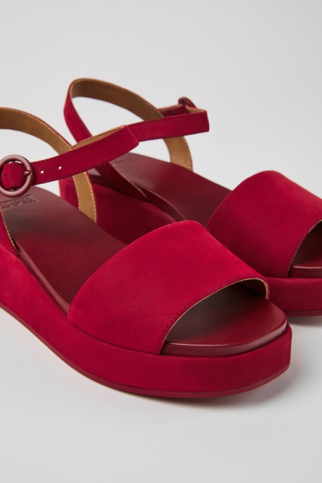 Misia Burgundy Nubuck Sandals For Women Camper AU New Arrivals