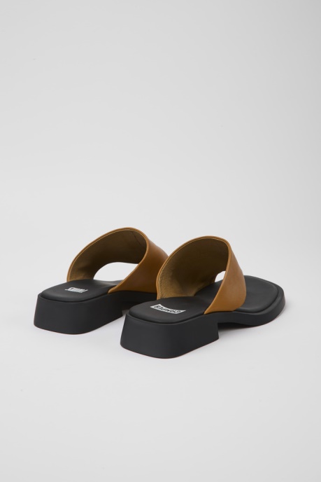 Design Twins Brown Leather Sandals For Women Camper AU