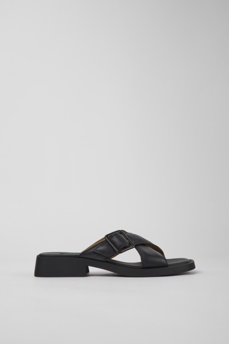 Dana Black Leather Sandals For Women Exclusive Camper AU