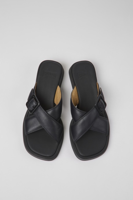Dana Black Leather Sandals For Women Exclusive Camper AU