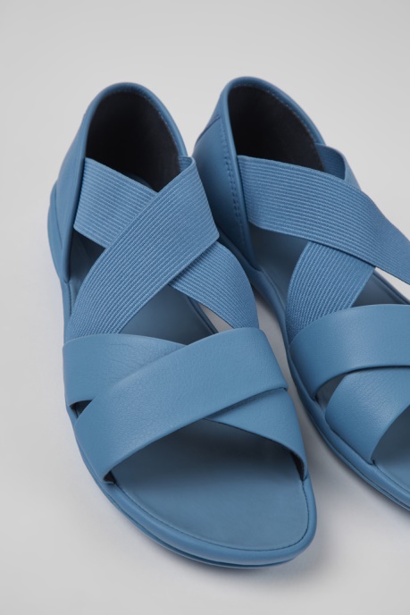 Camper AU Right Blue Leather Sandals For Women New Arrivals