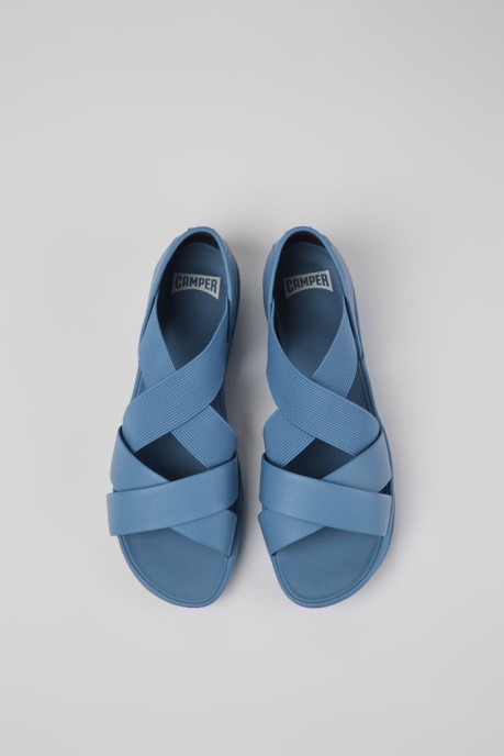 Camper AU Right Blue Leather Sandals For Women New Arrivals