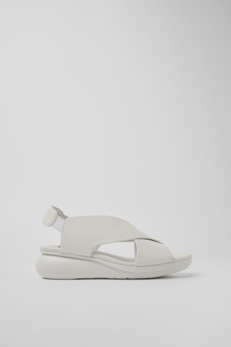 Balloon White Leather Sandals For Women Camper AU New Arrivals