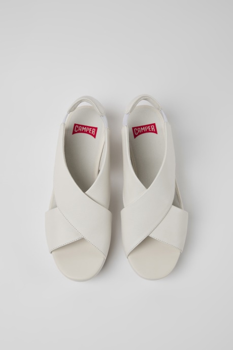 Balloon White Leather Sandals For Women Camper AU New Arrivals