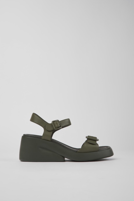 Kaah Green Leather Sandals For Women Camper AU New Arrivals