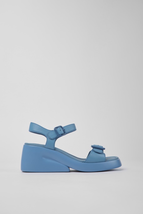 Kaah Blue Leather Sandals For Women Exclusive Camper AU