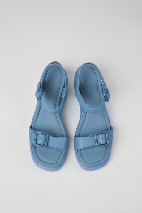 Kaah Blue Leather Sandals For Women Exclusive Camper AU
