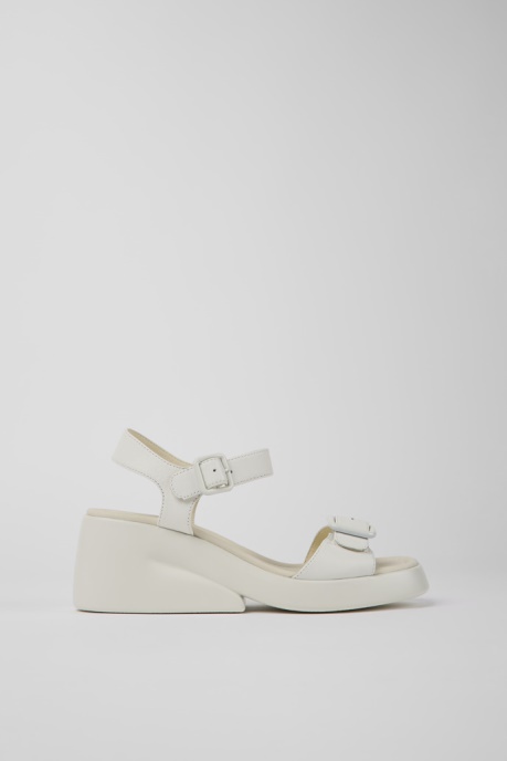 Design Kaah White Leather Sandals For Women Camper AU