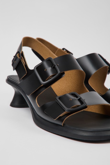 Dina Black Leather Sandals For Women Camper AU New Arrivals