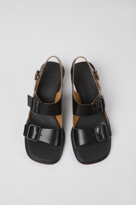 Dina Black Leather Sandals For Women Camper AU New Arrivals