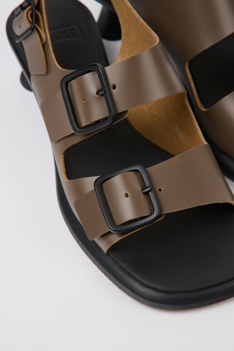 Camper AU Dina Brown Leather Sandals For Women New Arrivals