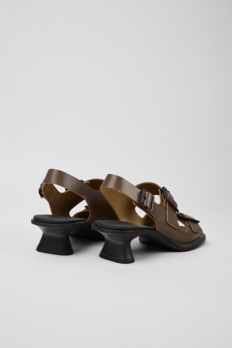 Camper AU Dina Brown Leather Sandals For Women New Arrivals