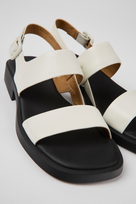Camper AU Dana White Leather Sandals For Women New Arrivals