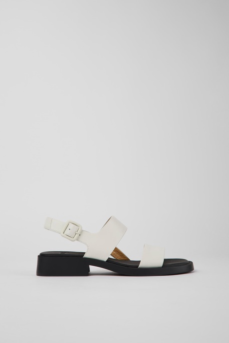 Camper AU Dana White Leather Sandals For Women New Arrivals