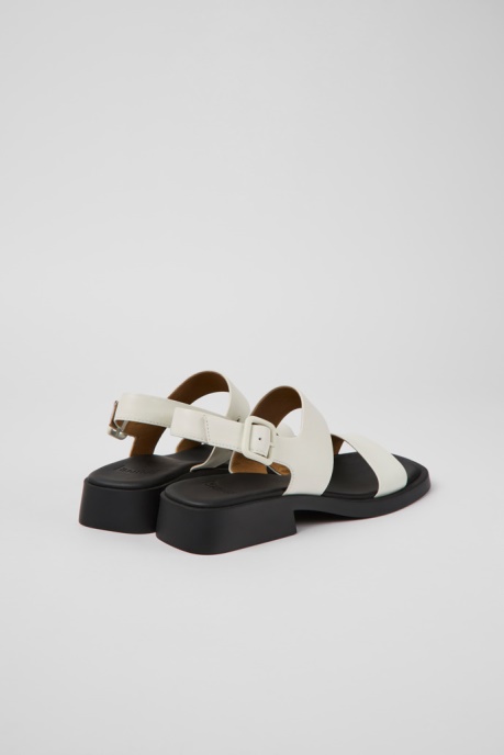 Camper AU Dana White Leather Sandals For Women New Arrivals