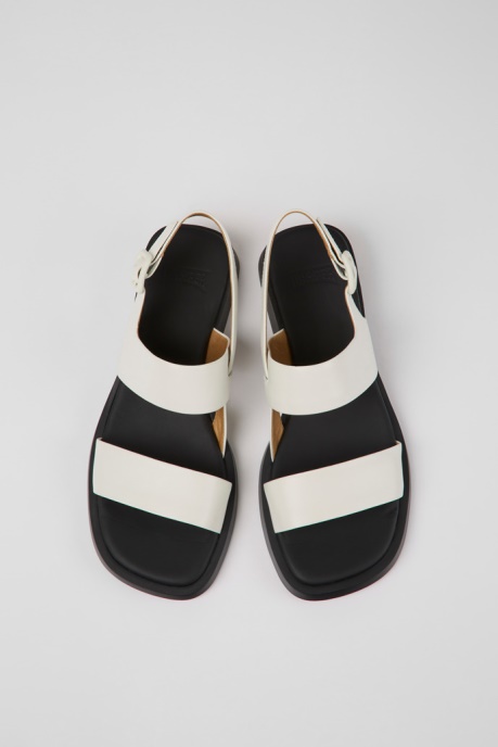 Camper AU Dana White Leather Sandals For Women New Arrivals