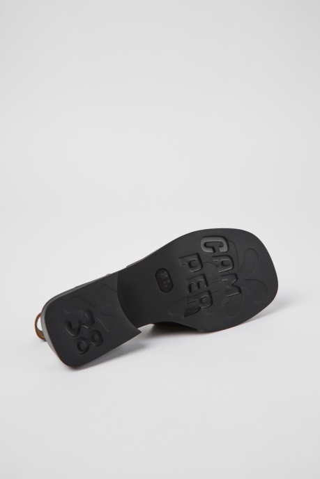 Design Dana Black Leather Sandals For Women Camper AU