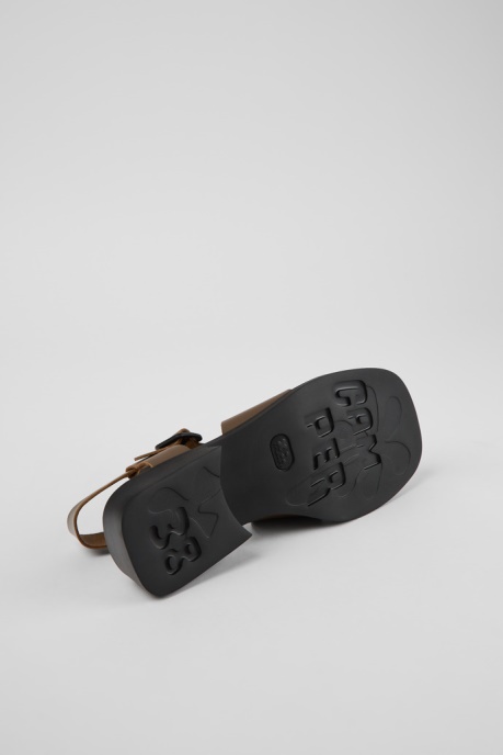 Camper AU Design Dana Brown Leather Sandals For Women