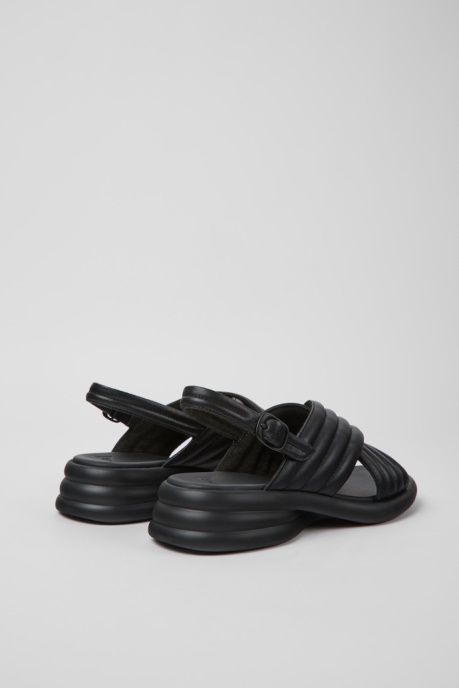 Spiro Black Leather Sandals For Women Exclusive Camper AU