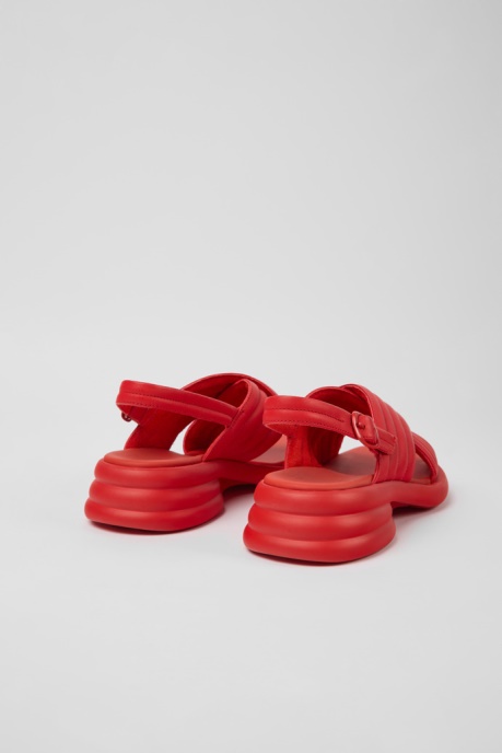Spiro Red Leather Sandals For Women Camper AU New Arrivals