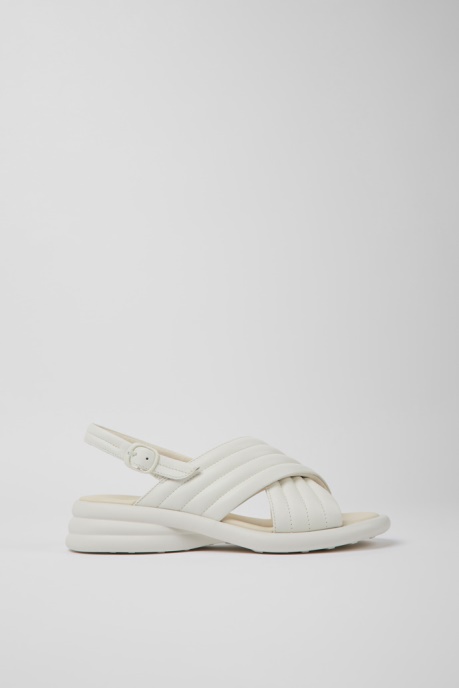 Camper AU Design Spiro White Leather Sandals For Women