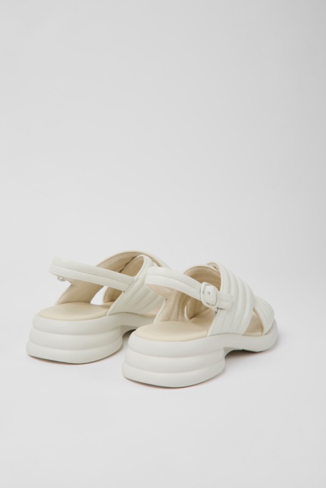 Camper AU Design Spiro White Leather Sandals For Women