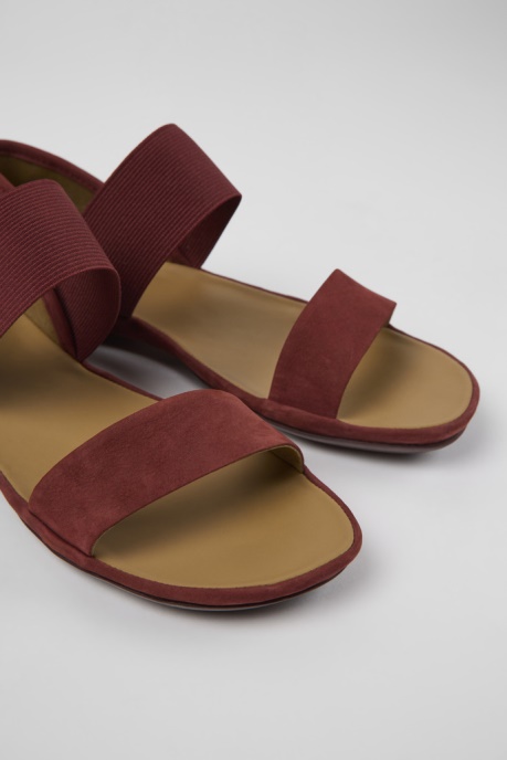 Design Right Burgundy Nubuck Sandals For Women Camper AU