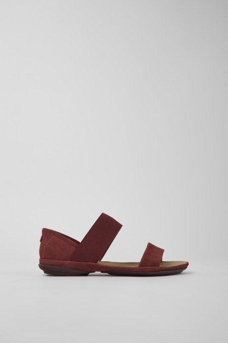 Design Right Burgundy Nubuck Sandals For Women Camper AU