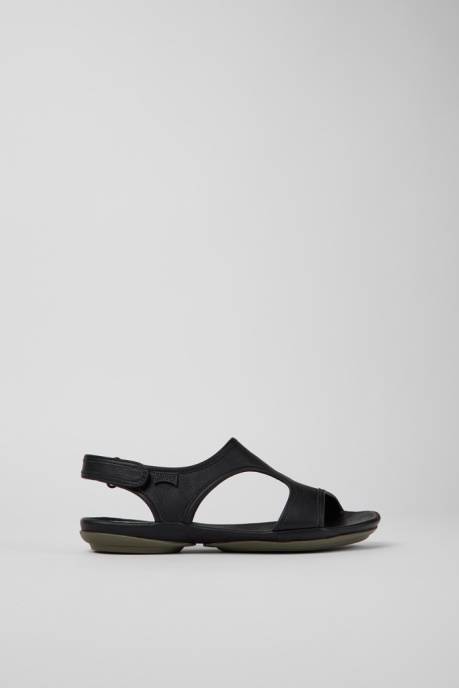 Camper AU Design Right Black Leather Sandals For Women