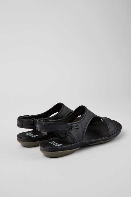 Camper AU Design Right Black Leather Sandals For Women