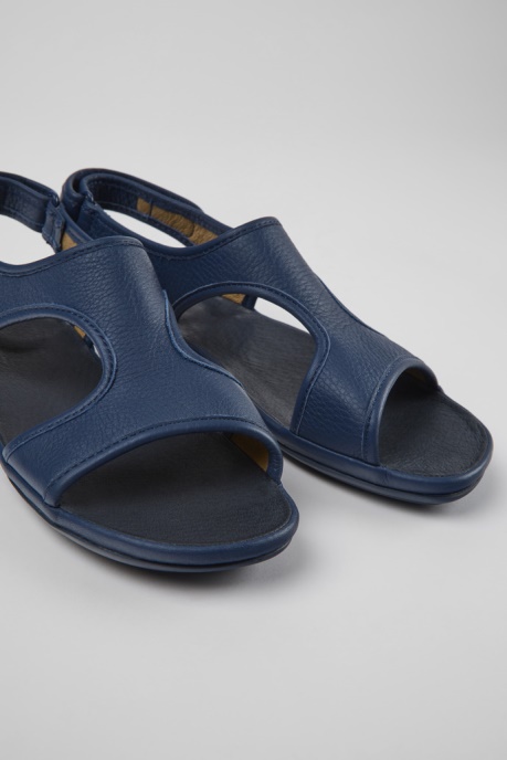 Right Dark Blue Leather Sandals For Women Camper AU New Arrivals