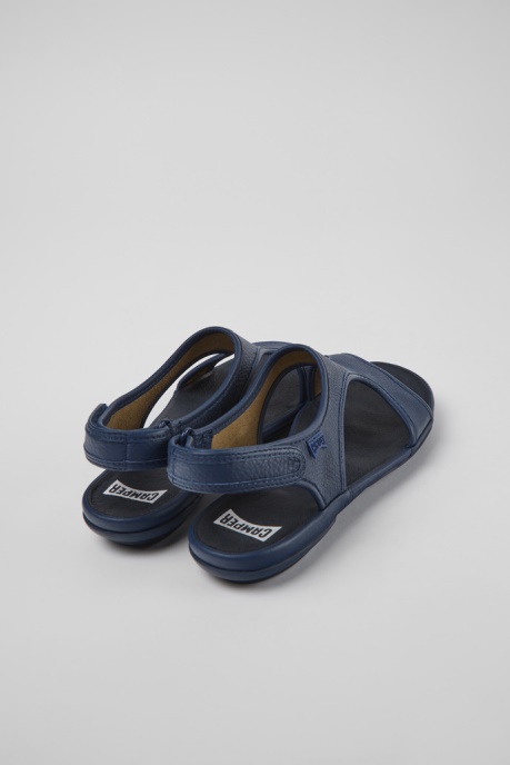 Right Dark Blue Leather Sandals For Women Camper AU New Arrivals
