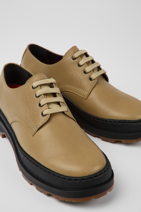 Exclusive Camper AU Brutus Trek Michelin Beige Leather Shoes For Women