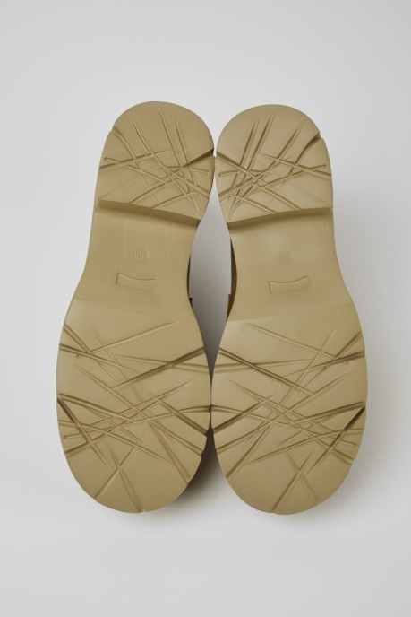 Milah Beige Leather Loafers For Women Exclusive Camper AU