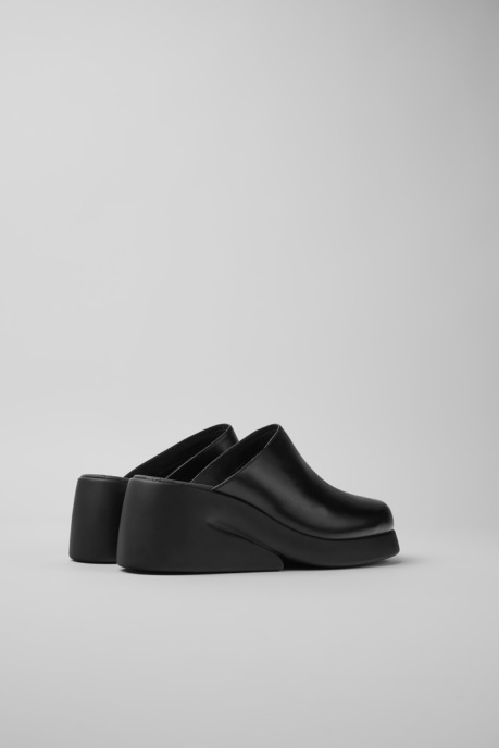 Design Kaah Black Leather Clogs Camper AU
