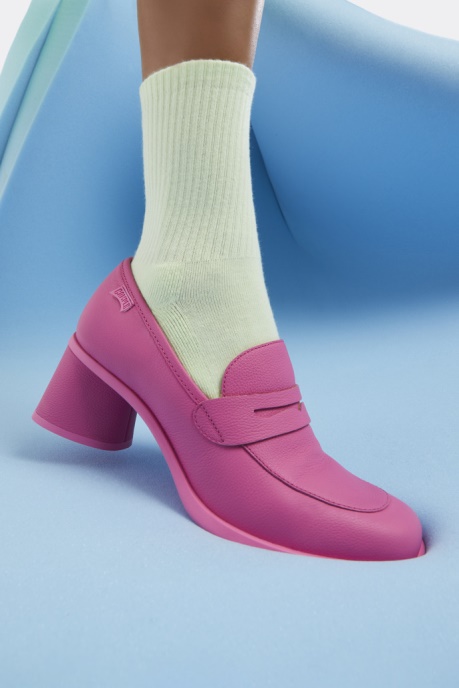Kiara Pink Leather Heels Exclusive Camper AU